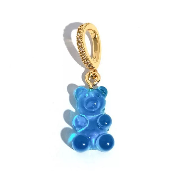 Gummy Bear Sparkle Charm in Crystal Blue