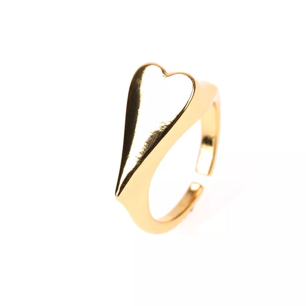 Golden Heart Signet Ring