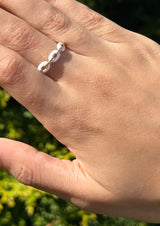 Goldie White Sparkle Enamel Ring