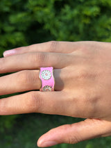 Daisy Enamel Ring in Cotton Candy