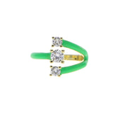 Triple Sparkle Ring in Apple Green