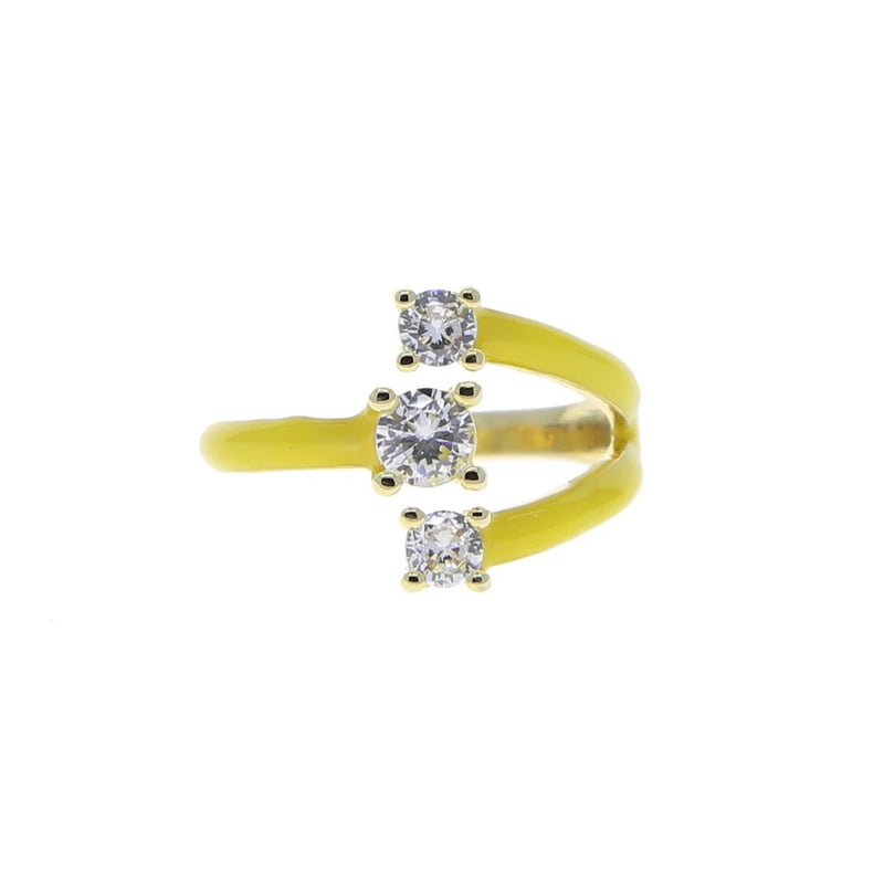 Triple Sparkle Ring in Sunrise Yellow