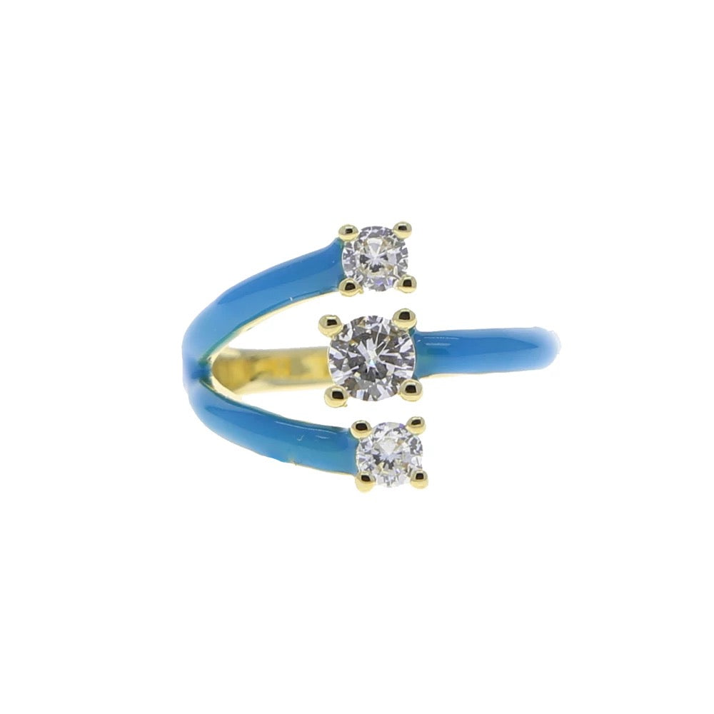 Triple Sparkle Ring in Deep Blue – Jules and Kent