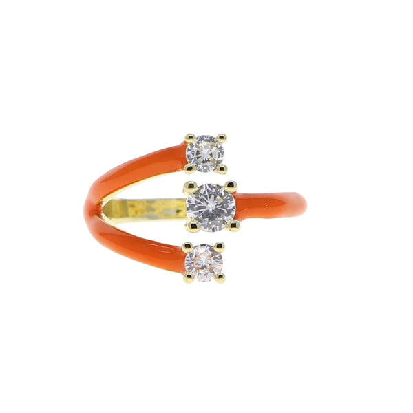 Triple Sparkle Ring in Sunset Orange