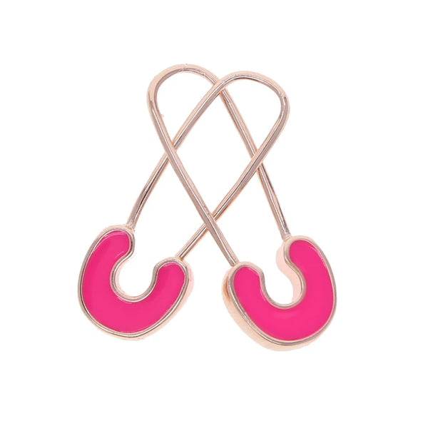 Safety Pin-Me Earrings in Perfect Pink