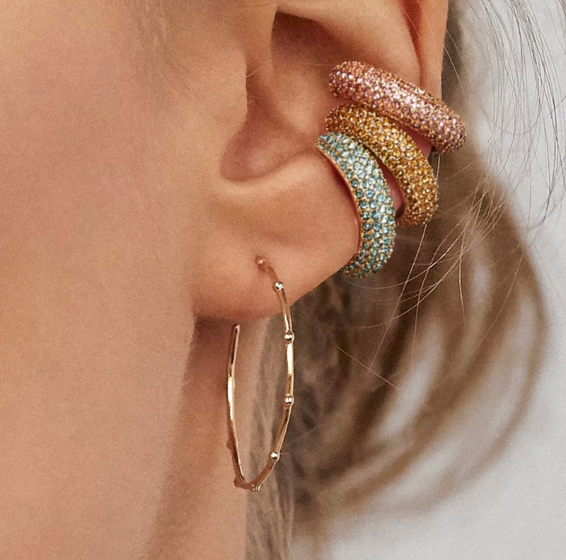 Sparkling Crystal Pave Ear Cuff in Blue Moon