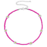 Flowers Go With Everything Necklace in Barbie Girl Pink