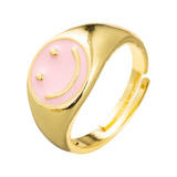 Smiley In Your Face Ring in Pretty In Pink
