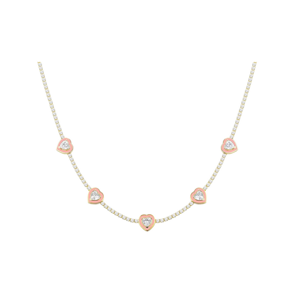 Charlotte Sparkle Pink Heart Necklace