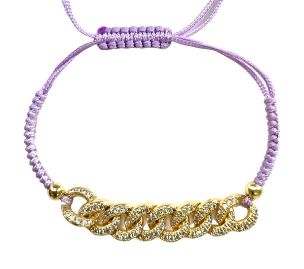 Sparkle Pavé Chain Link Bracelet in Lavender Haze