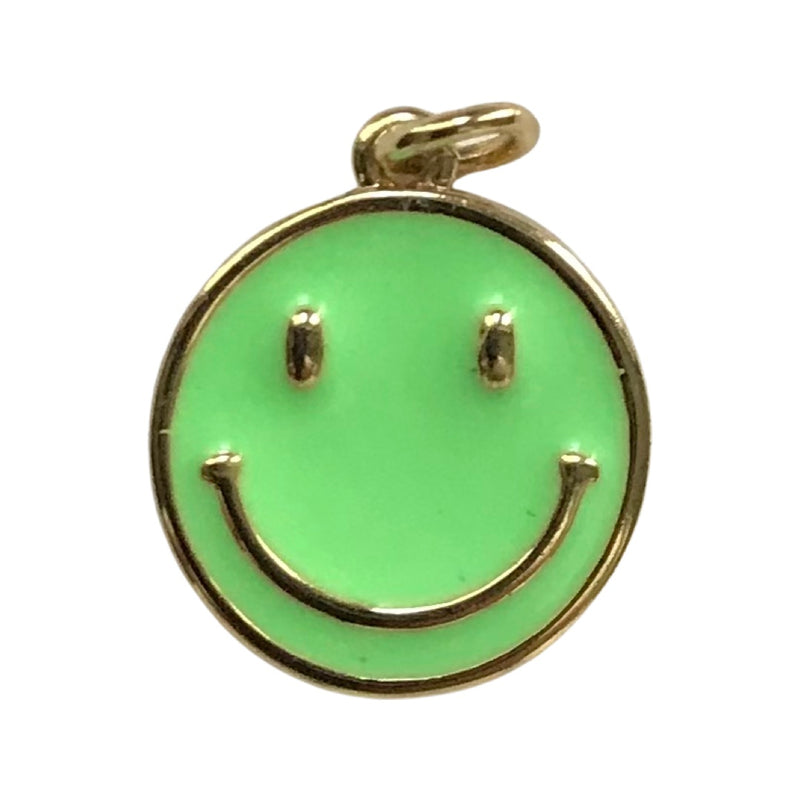 Smile All Day Long Enamel Charm in Green With Envy