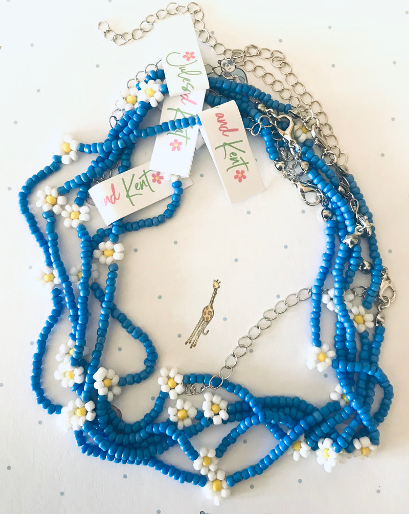 Flowers Go With Everything Necklace in Caribbean Blue
