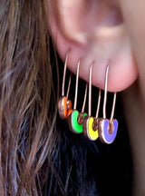 Safety Pin-Me Earrings in Grass Green