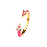 Skylar Sparkle Together Ring in Hot Pink